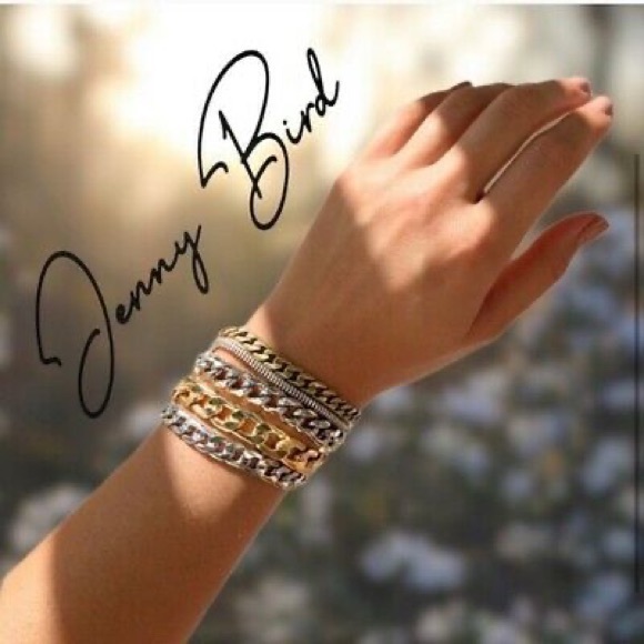 Jenny Bird Jewelry - Jenny Bird Austin Cuff Mixed Metal Stacked Layered Chain Bracelet